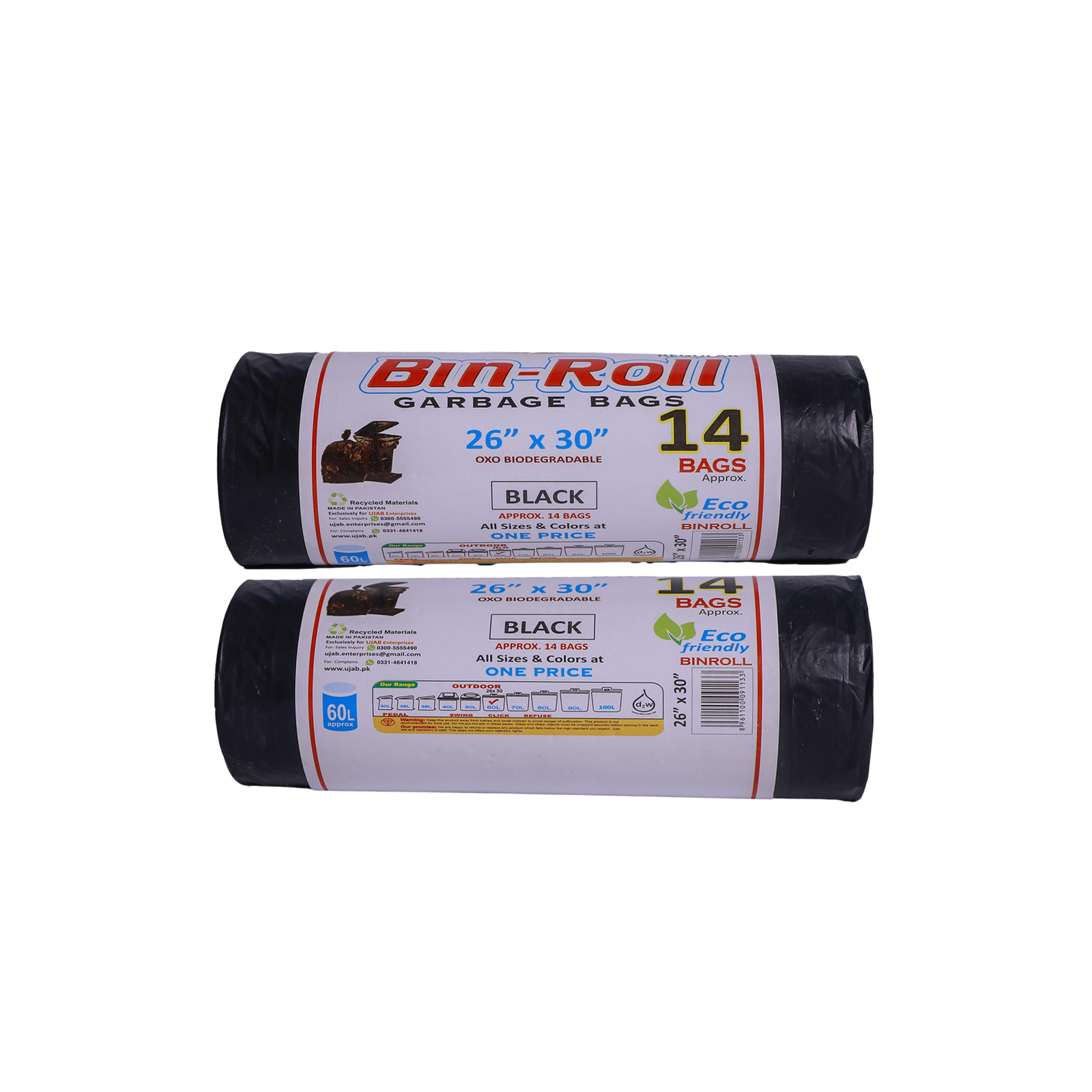 UJAB Bin Roll 14 Black 26X30-65 Ltr