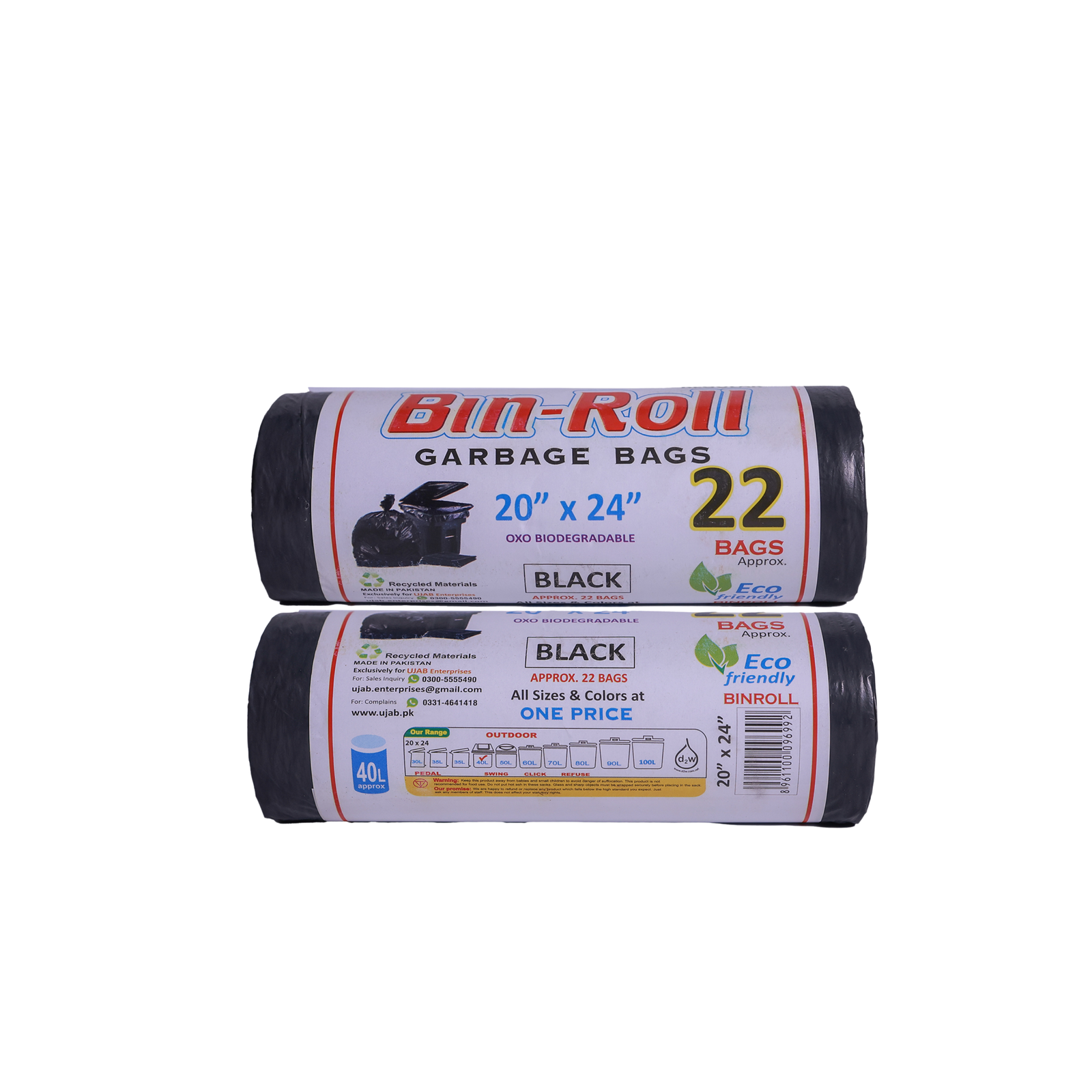 UJAB Bin Roll 22 Black 20×24-40 Ltr