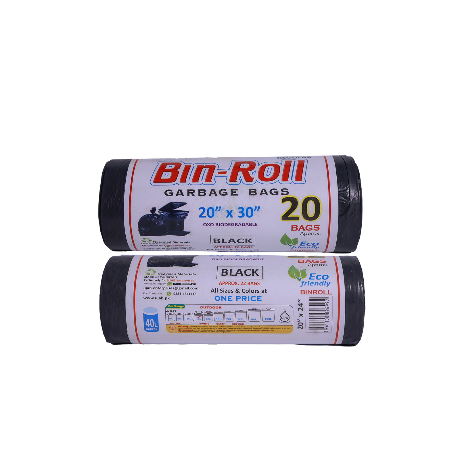 UJAB Bin Roll 20 Black 20X30-45 Ltr