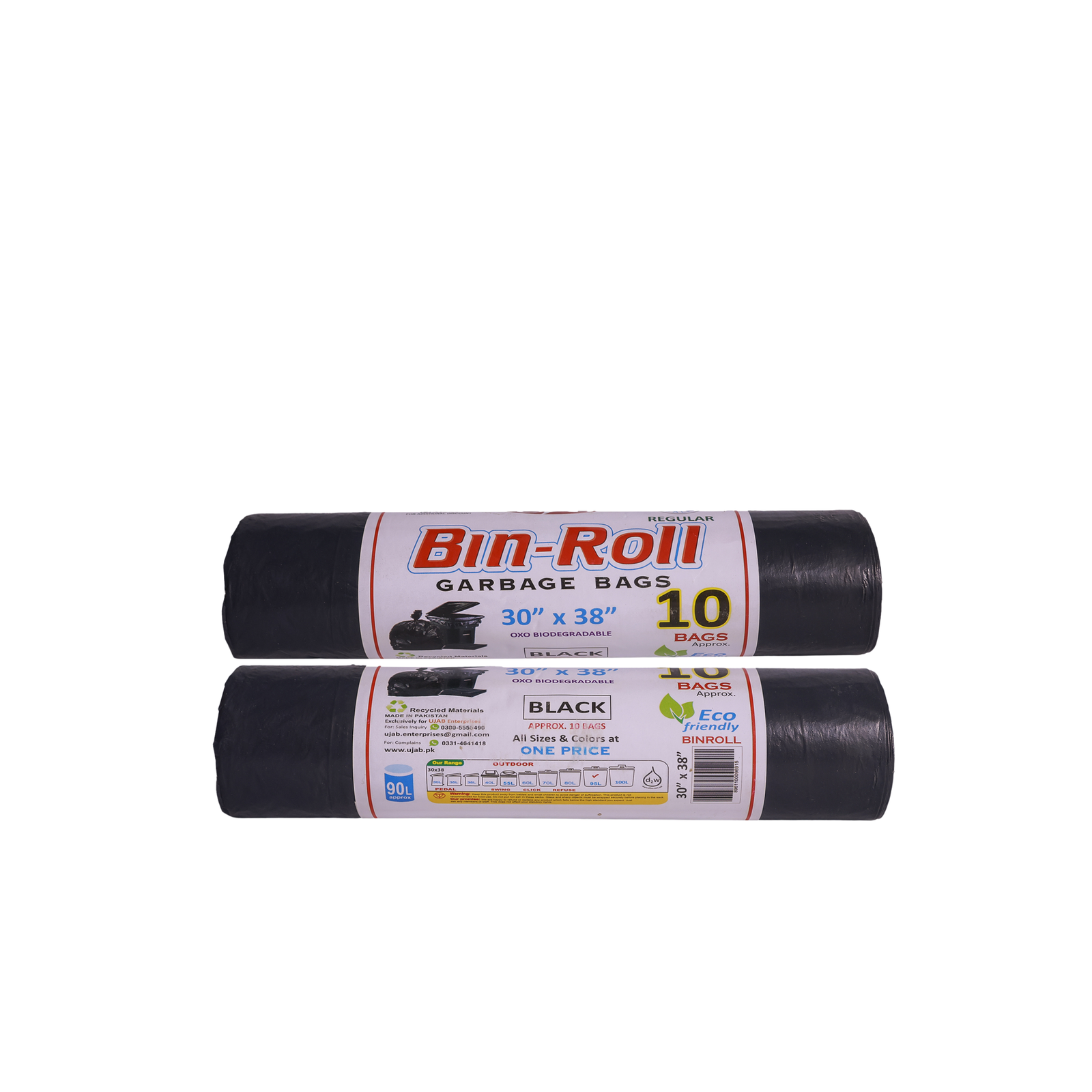 UJAB Bin Roll 10 Black 30X38-95 Ltr