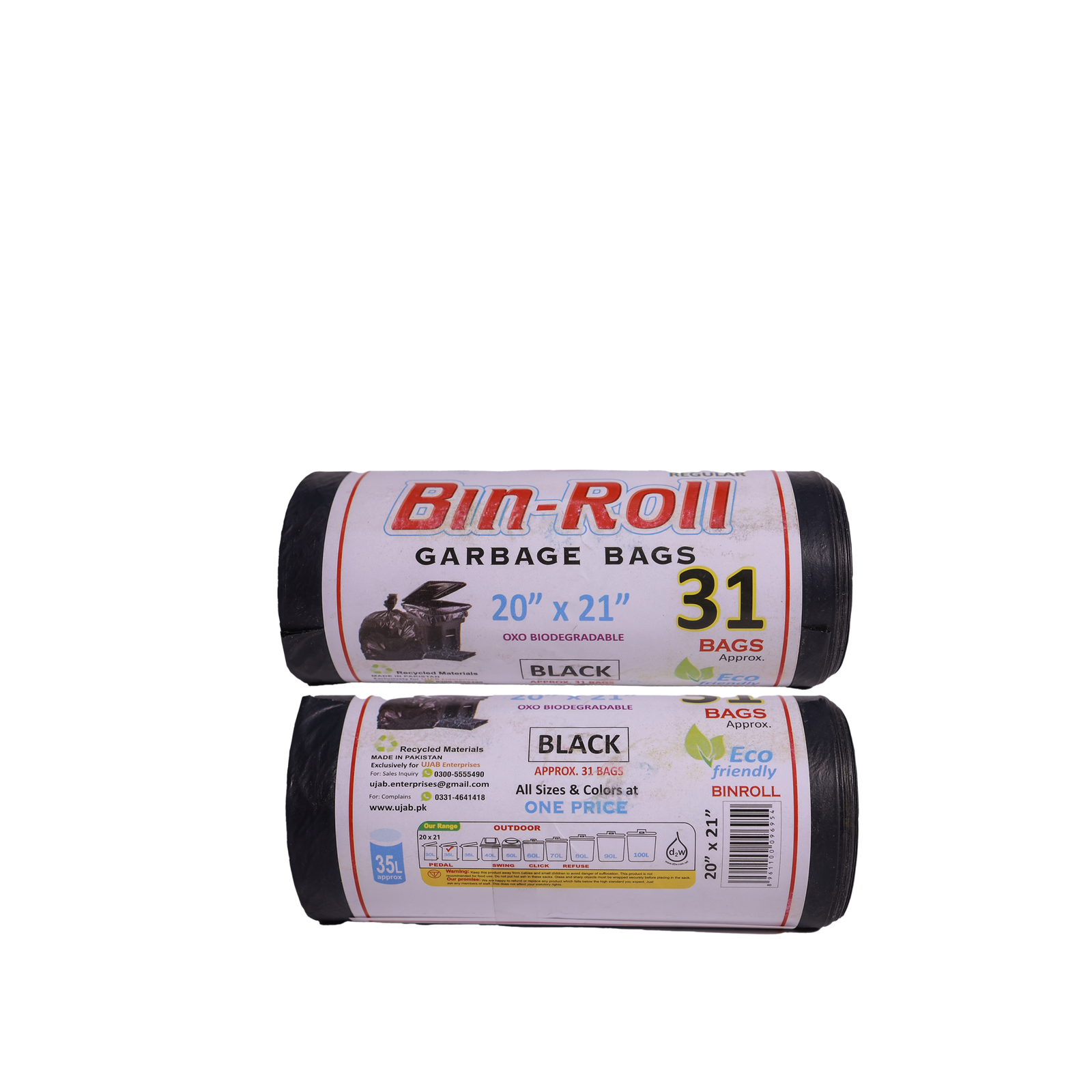 UJAB Bin Roll 31 Black 16×22-30 Ltr