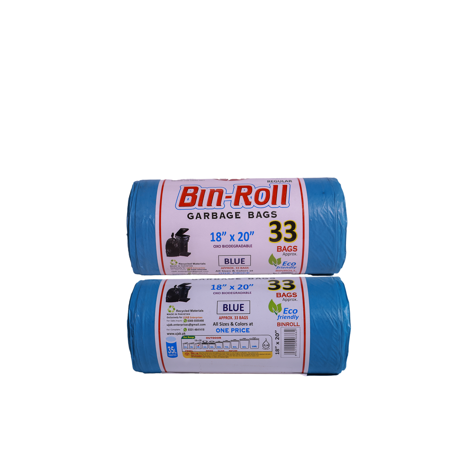 UJAB Bin Roll 33 Blue 18X20-35 Ltr
