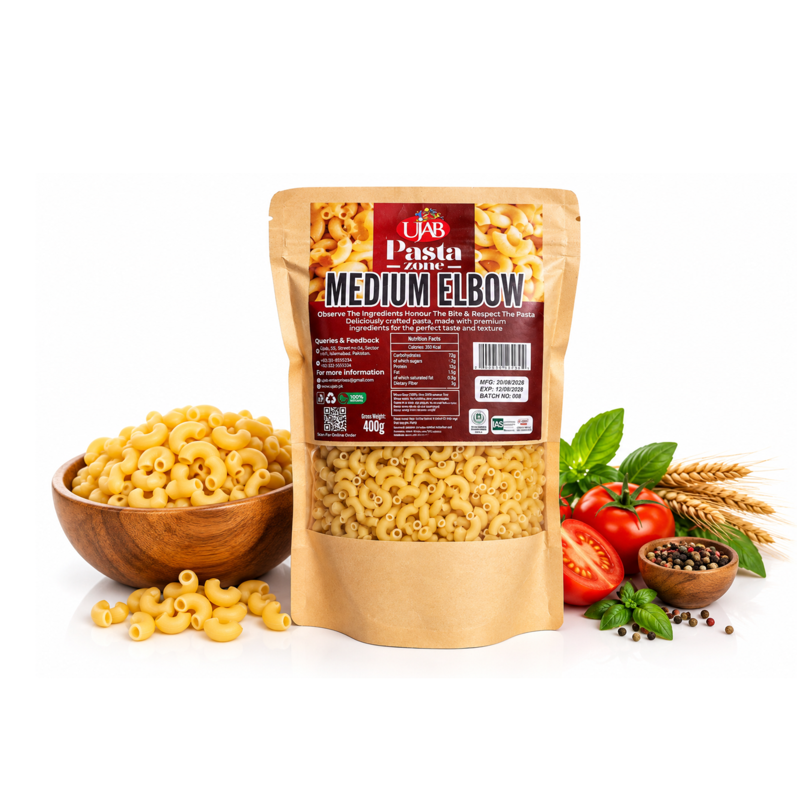UJAB Pasta Medium Elbow 400gm