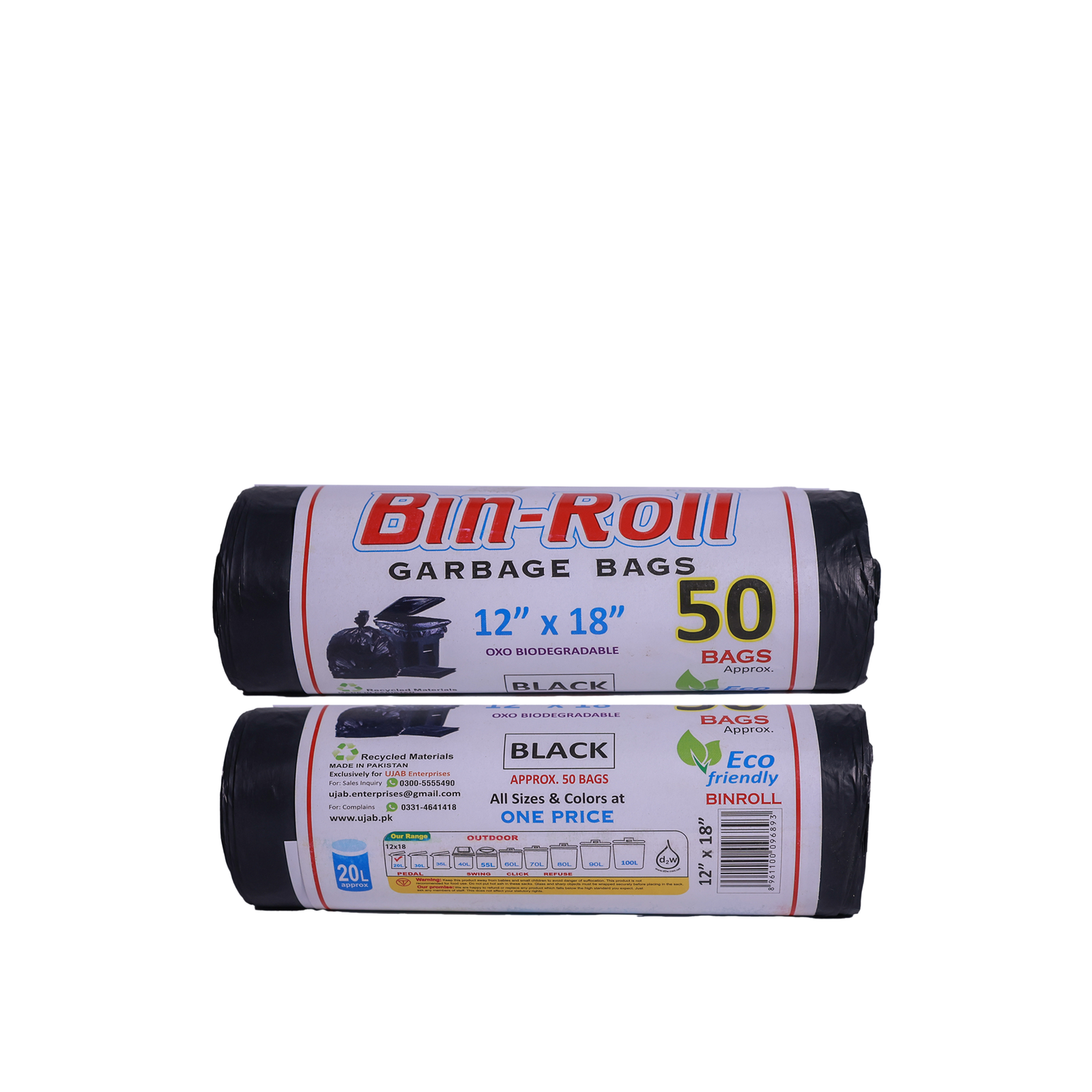 UJAB Bin Roll 50 Black 12X18-20Ltr